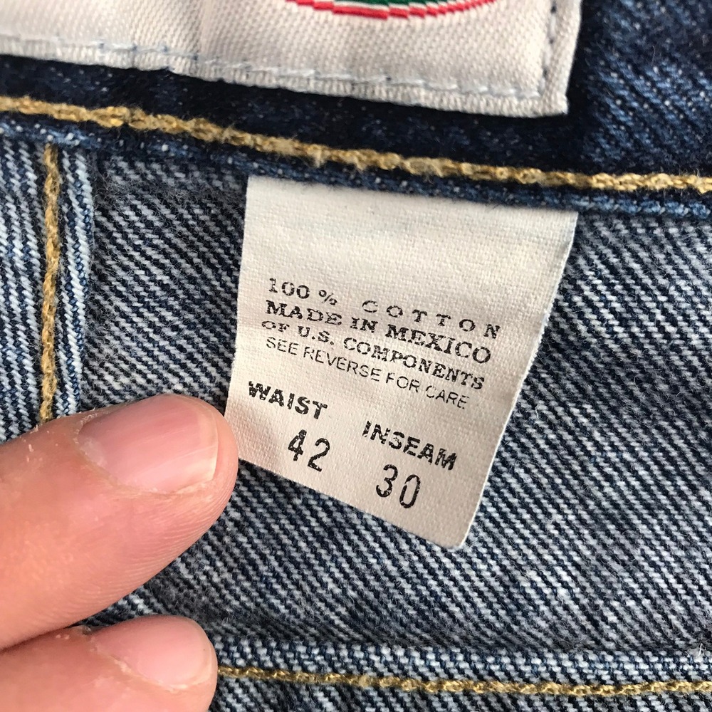 Vtg Y2K Anchor Blue Original Baggy Jeans Mens 42 (43x30) Dark Wash Denim - Picture 4 of 12